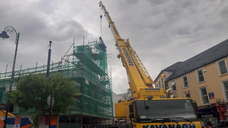 Crane soars high over Laois on Portlaoise's Main Street