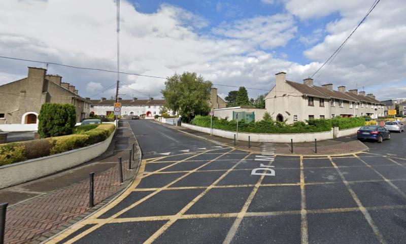'Wrong sign' buried in trees covered in grafitti in Portlaoise estate