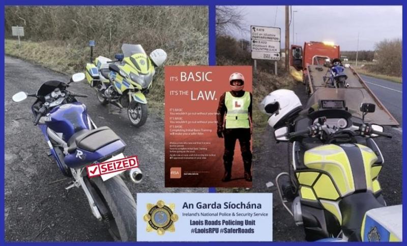 Gardai seize motorbike in Laois
