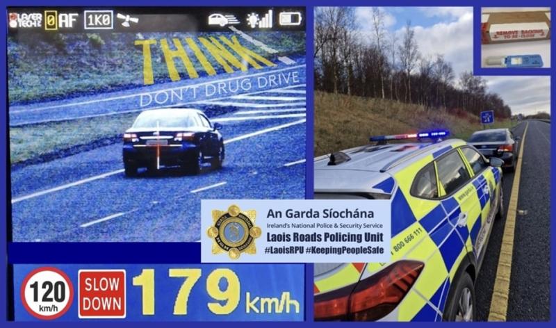 Driver clocked at 179 kph in Laois tests positive for cocaine