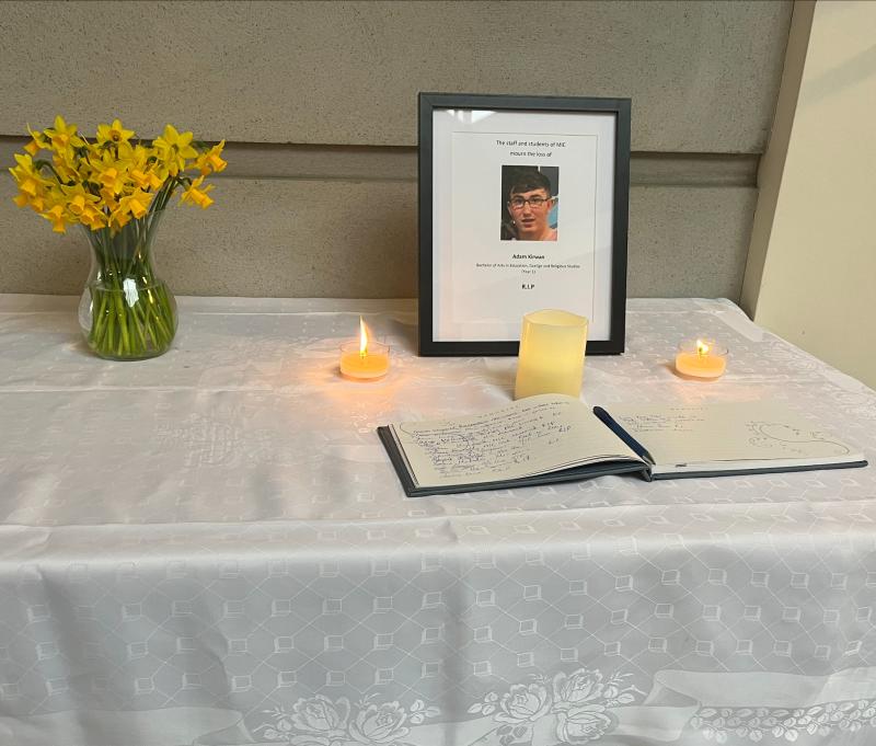 Books of condolences open in memory of Adam Kirwan at Mary Immaculate College 