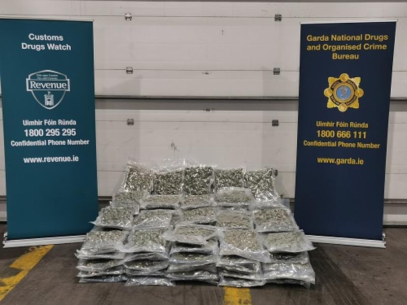 BREAKING: Man in 40s arrested after over €1m cannabis seized in Kildare 