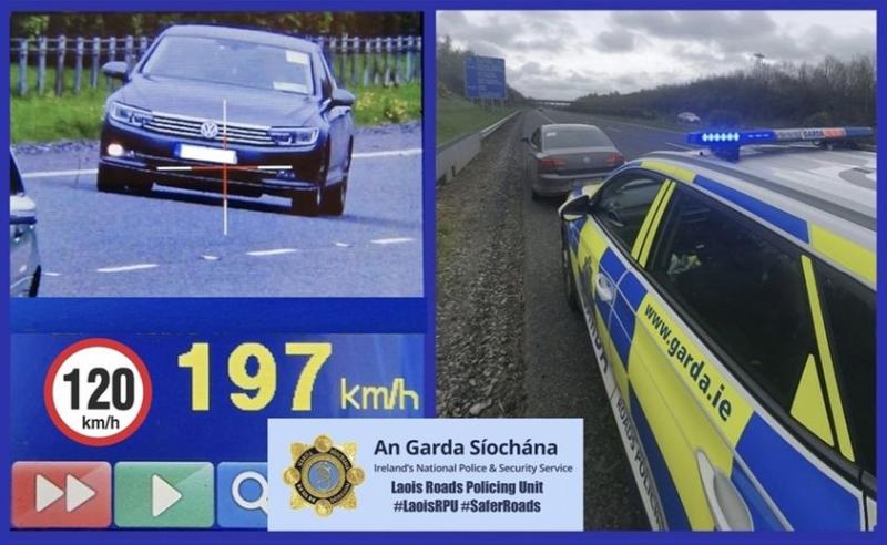 Car clocked at 197kph in Laois