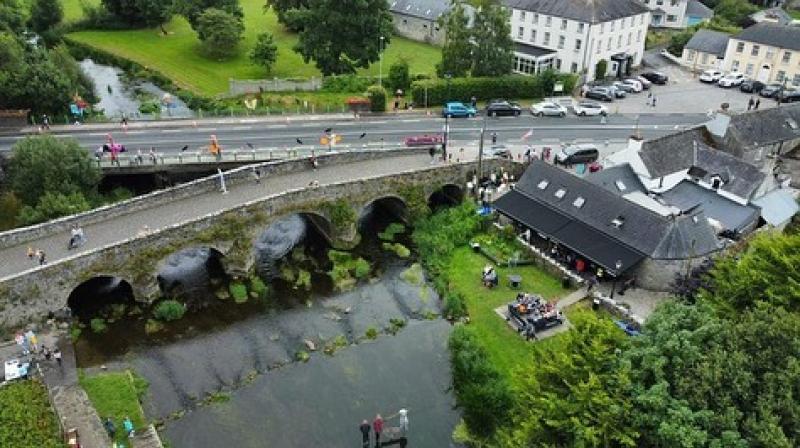 Warning that somebody could fall into river at famous Laois pub