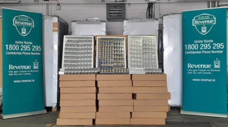 12 pallets of smuggled cigarettes worth millions seized at Dublin Port