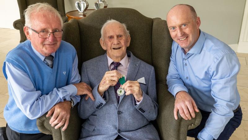 Big award and chats with President and Bishop for Laois 100 year old gardener