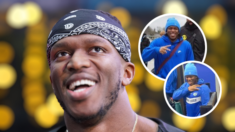 WATCH: YouTube sensation KSI tries on Laois jersey during Portlaoise visit