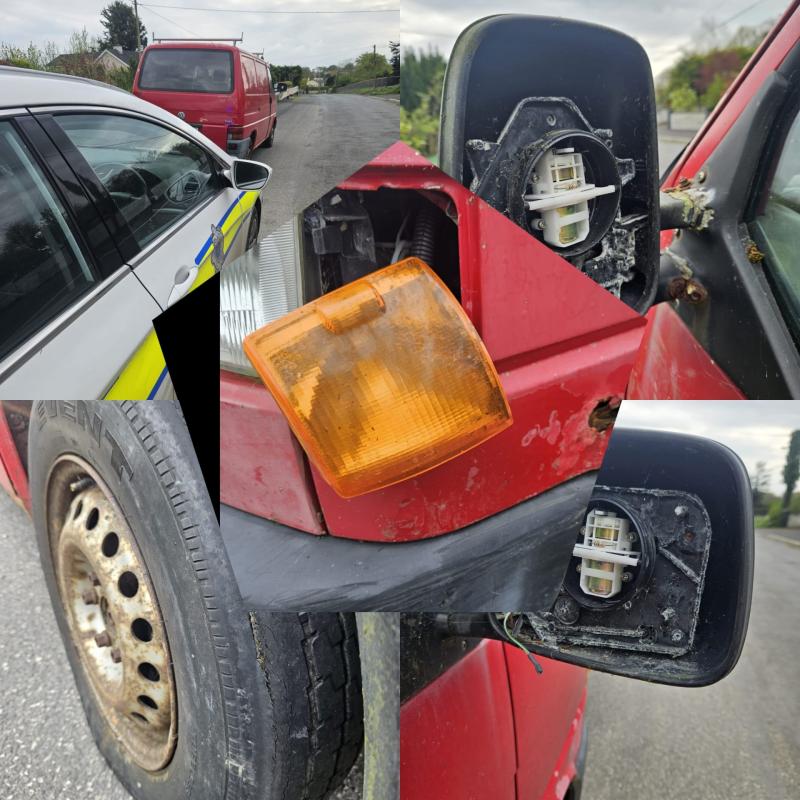 Laois Garda&iacute; say van with 'lights hanging off' wasn't taxed in almost eight years