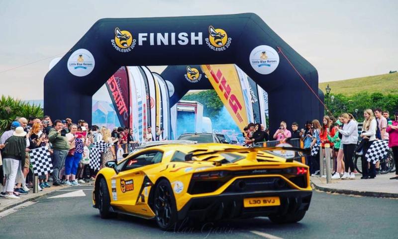 Convoy of luxury cars coming to Portlaoise for Bumblebee1000
