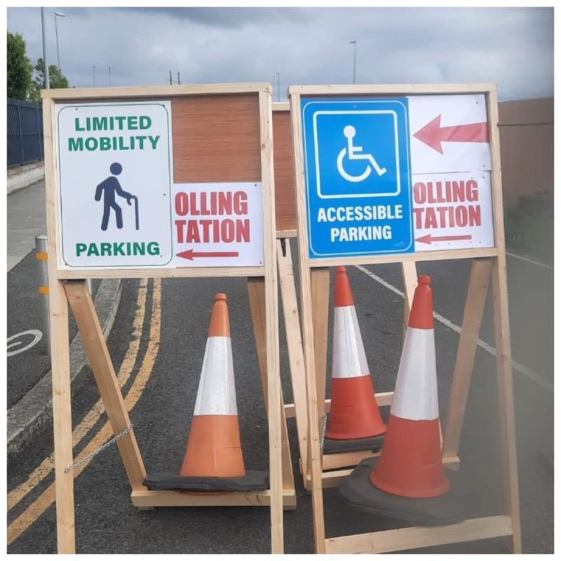 Disability campaigner praises improved Laois polling stations but hits out at sign theives  