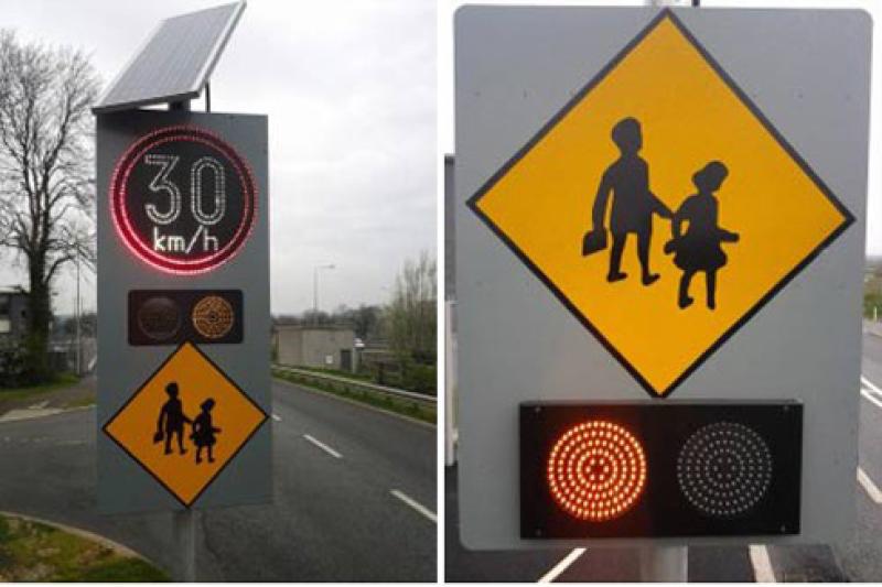Road safety needed outside Laois school as batteries stolen from school sign