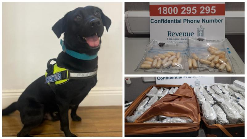 Cocaine and herbal cannabis seized by Revenue officers at Dublin Airport