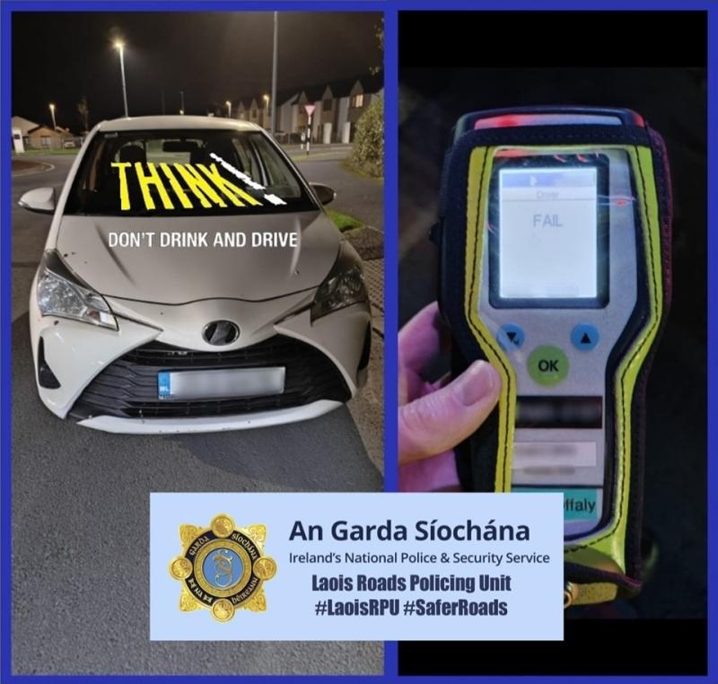 Arrest made at Laois Garda checkpoint over suspected drink driving 