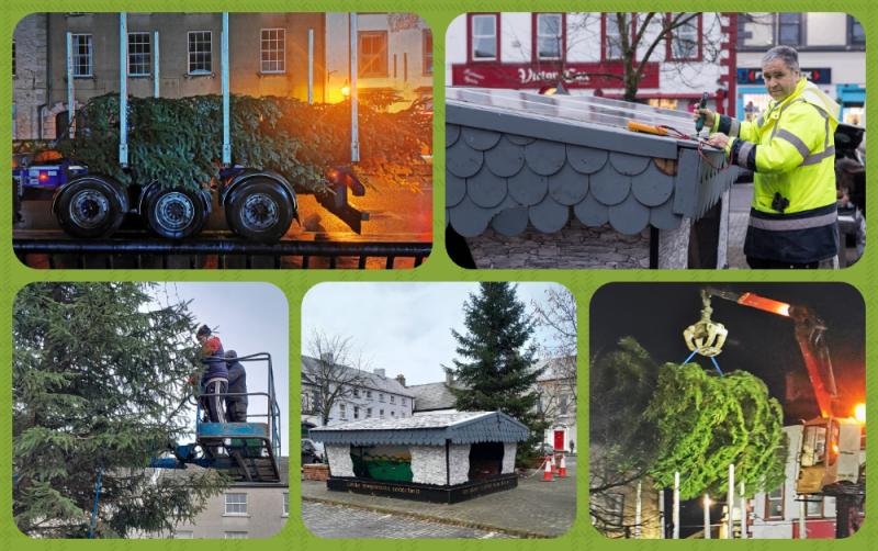 PICTURES: Mountmellick has possibly the biggest real Christmas tree in Laois