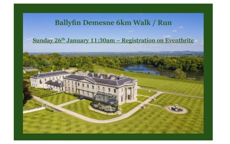 Register for Ballyfin GAA's annual 6km Walk/Run in Ballyfin Demesne