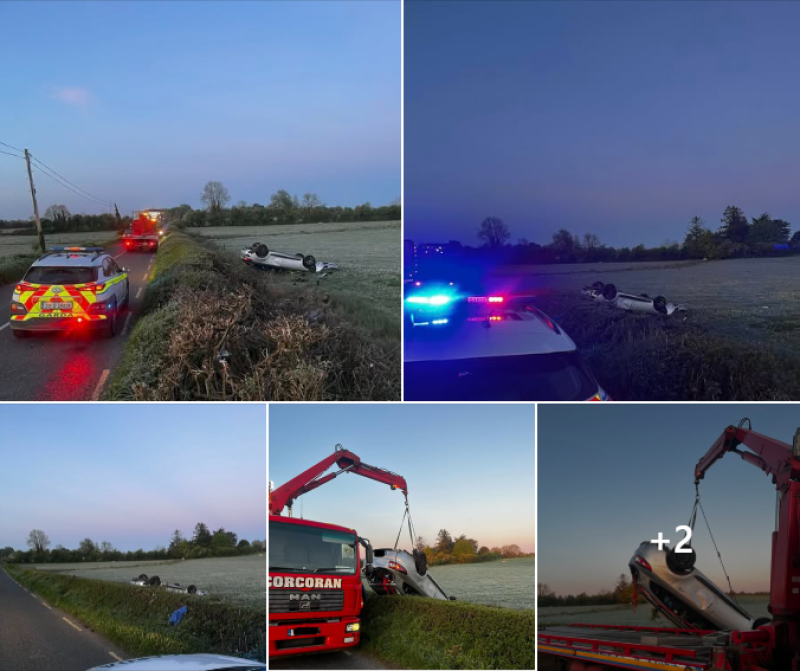 Driver taken to hospital after crash in Laois