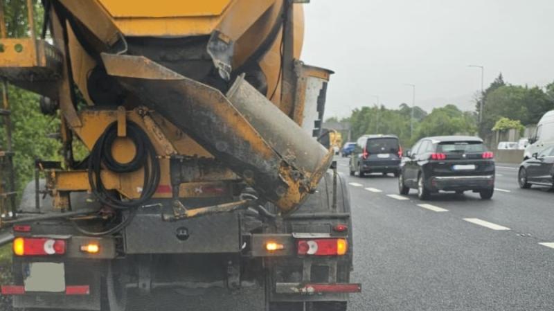 Penalty points for driver of cement lorry after being caught using their phone on busy M50