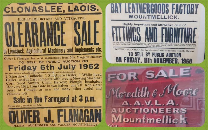 Historic Laois property auction posters on exhibit for Heritage Week
