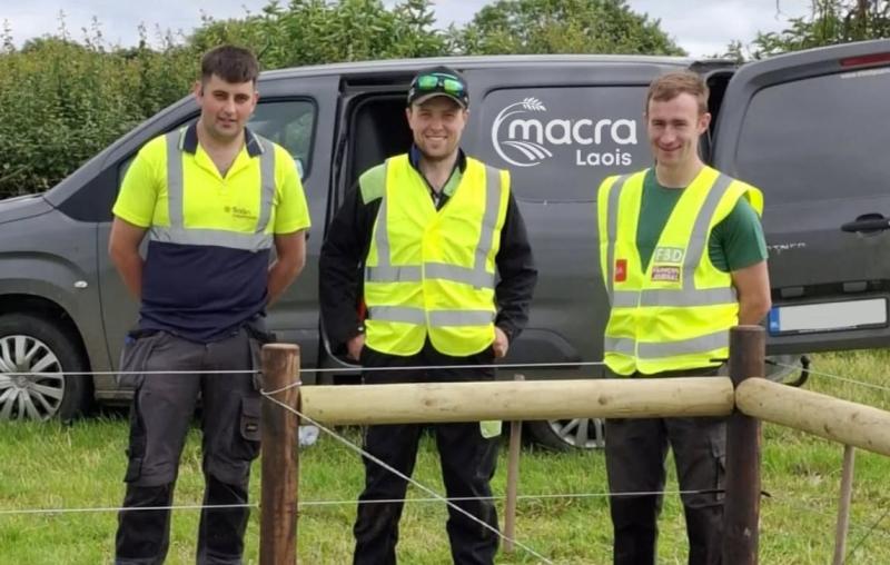 Pictured: David Grehan, David Fennelly, and Paul Maher. Photo: Laois Macra na Feirme