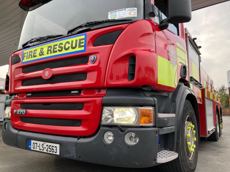 Derelict building damaged by fire in Laois village