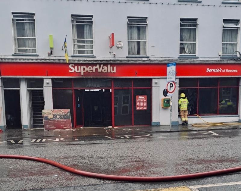 Portlaoise fire crew's long battle overnight at shopping centre fire in Roscrea