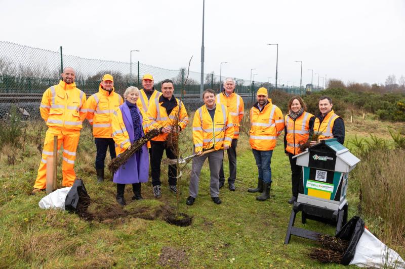 Iarnród Éireann plants 2,500 native trees at Portlaoise Depot