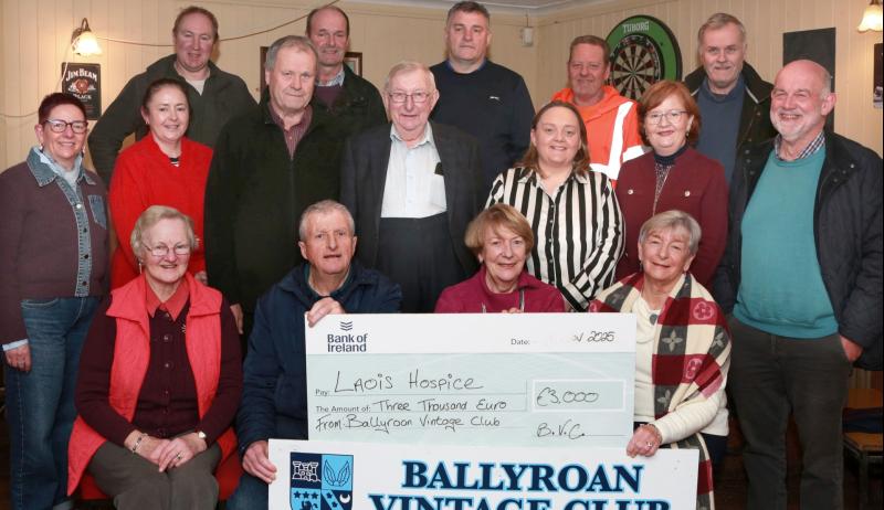 Laois vintage tractor and truck run donations to hospice and Alzheimers