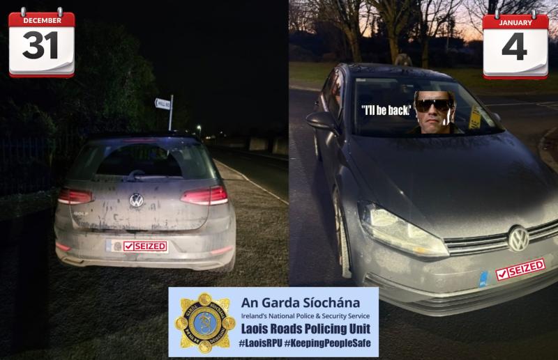 Laois Garda&iacute; say VW Golf driver who tested positive for cocaine when stopped for doing 141kph in a 50 zone caught again days later 