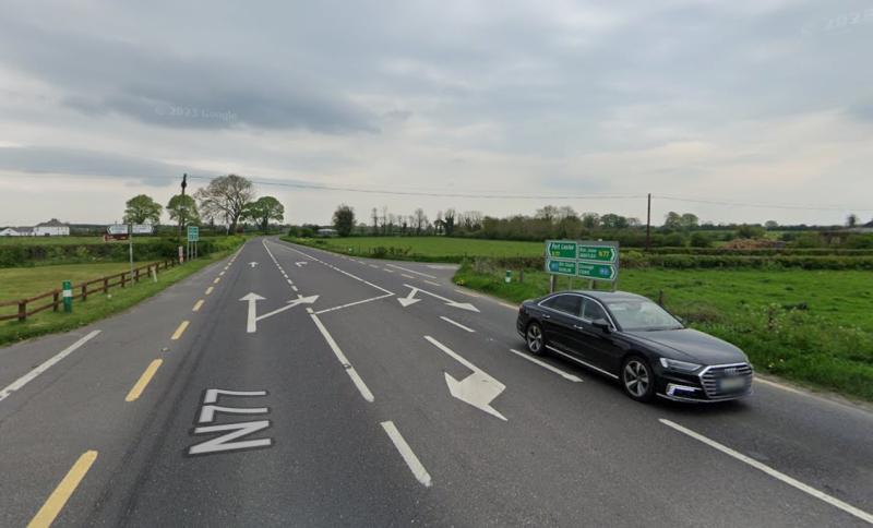 Car smashed through ditch at Bog Road junction on Laois N77 road