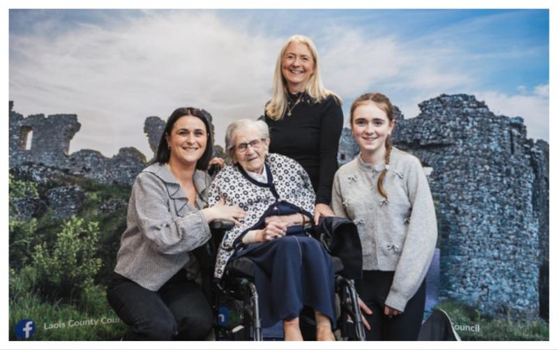 Laois woman celebrates her 100th birthday by being honoured Centenarian Award