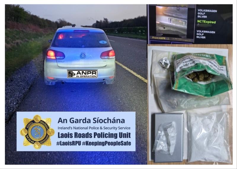 Car and drugs seized on motorway in Laois