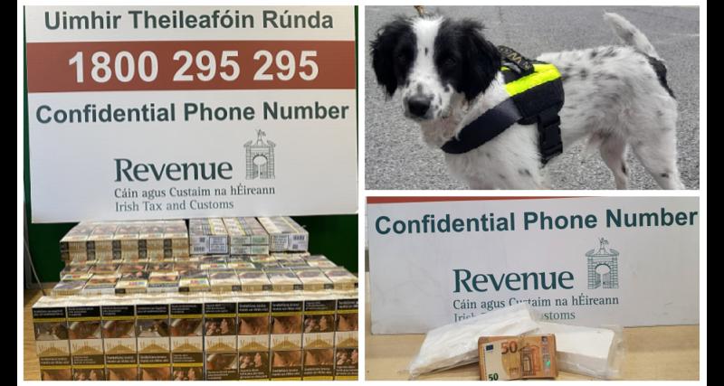 Revenue seize cocaine, cash and cigarettes in Athlone and Cavan