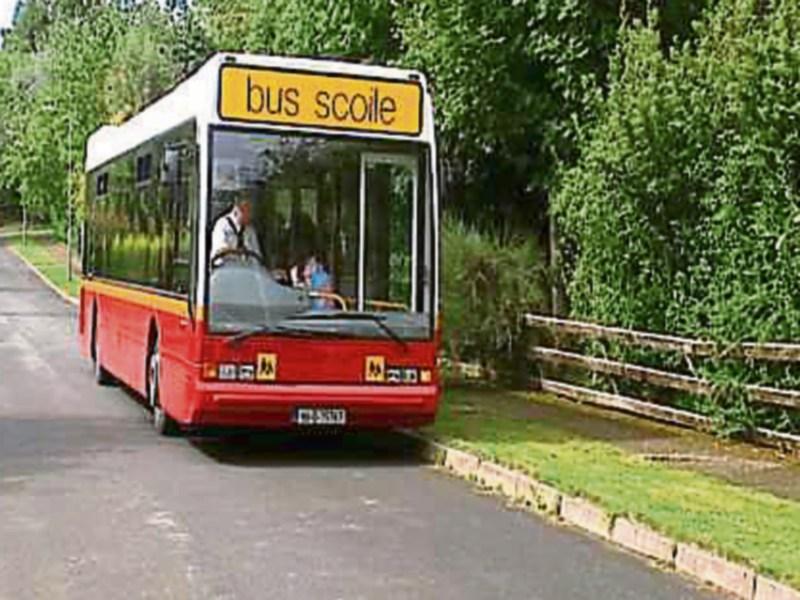 Schoolbus full of children travelling on unsalted road in Laois