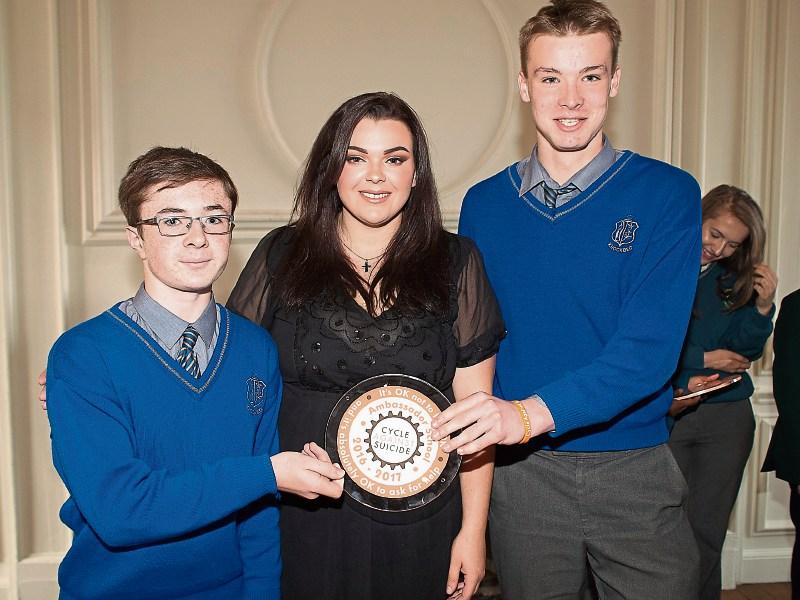 Conor Walsh, Kayleigh Cullinan Ambassador for Cycle Against Suicide, and Conor Doran Knockbeg College.