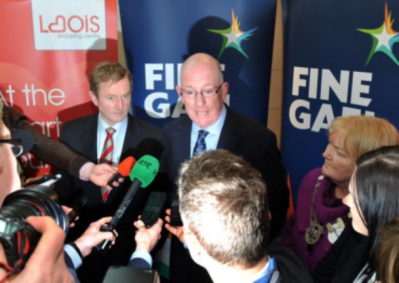 Question time for Taoiseach Enda Kenny and newly appointed Minister Charles Flanagan during their visit to Portlaoise last Thursday.            Photo Kevin Byrne