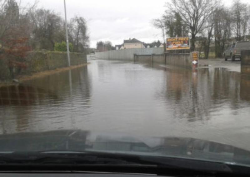 Botley Lane in Portarlingon, flooded last Monday. Photo by Ann Dunne