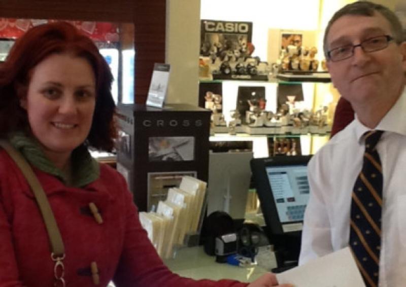 Innovation Academy UCD student Maria Bourke and Gerry Browne from Gerry Browne Jewellers.