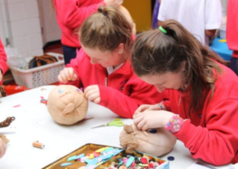 Creating scarecrows in Durrow