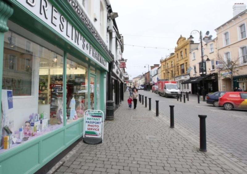 The view of Main Street, Portlaoise.