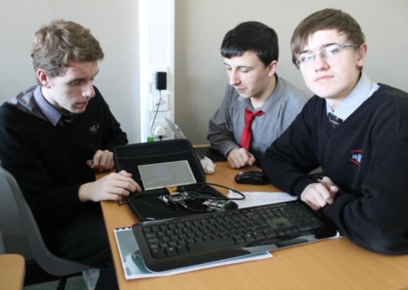CBS Portlaoise students Mark McCormack, John Byrne and Nathan Hayes.