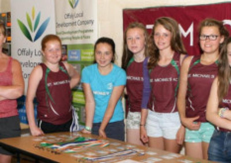 St. Michael's A.C. members , at Portarlington Community Centre , for the Pride of Place presentation .   Photo: Michael Scully - no fee.