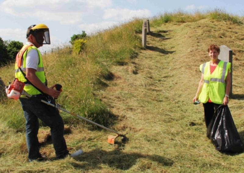 At the comencement of the clean up of the Burial Ridge Cemetery at Millview, Portlaoise, Danny with Cllr KathleenO'Brien, Chairperson of the Burial Ridge Group who are ornanizing the clean up in conjunction with Portlaoise Tidy Towns.