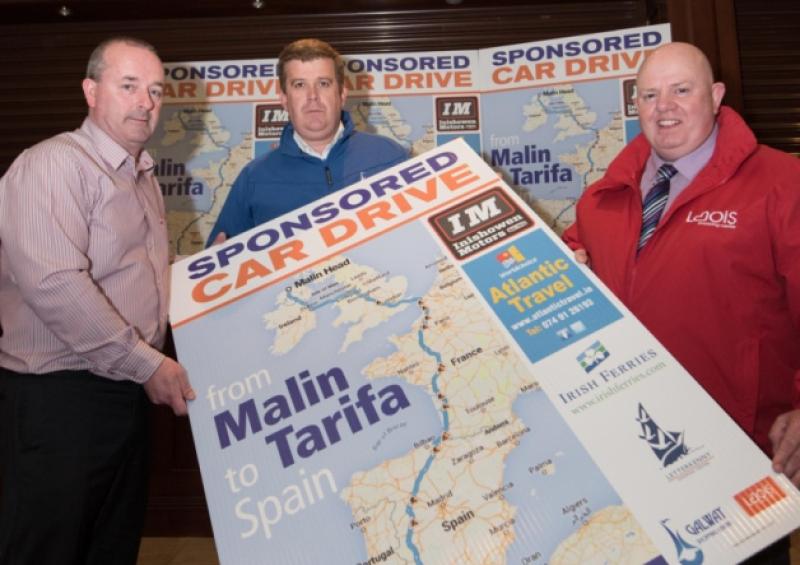 Kevin Doyle (right) with his co-drivers Brian McCracken from Letterkenny and P�raic Naughton from Galway.