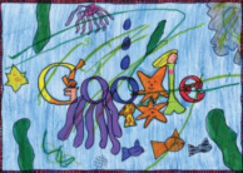 2nd class student Charis Tomb, Abbeyleix South NS, got into the voting stages of the Doodle 4 Google Competition.