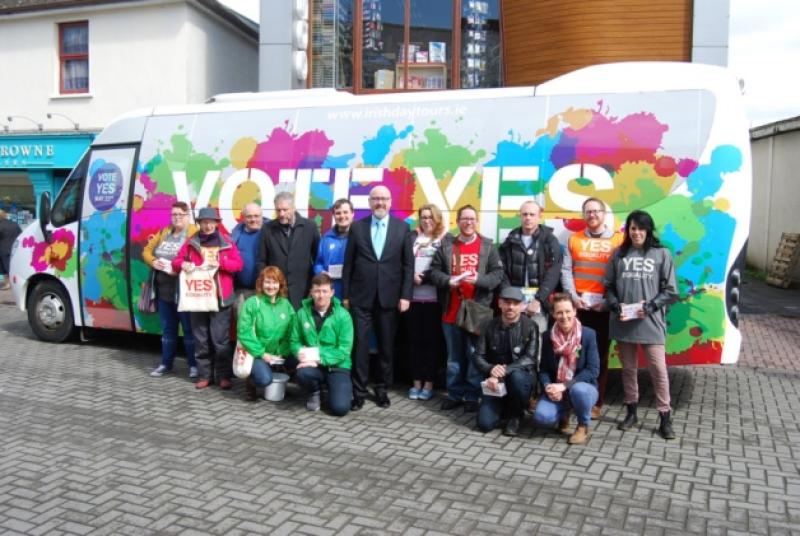 The Yes Equality bus in Portlaoise.