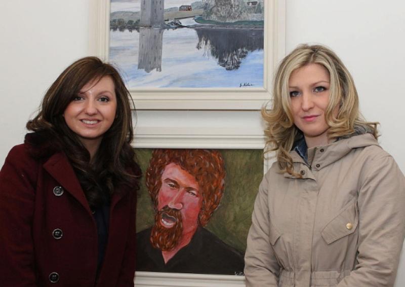 Cleo and Dawn Knight  , at the Opening of George Nolan's Gallery, Killenard on Saturday.              Photo: Michael Scully .