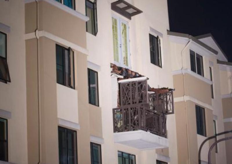 The broken balcony in the Berkeley tragedy.