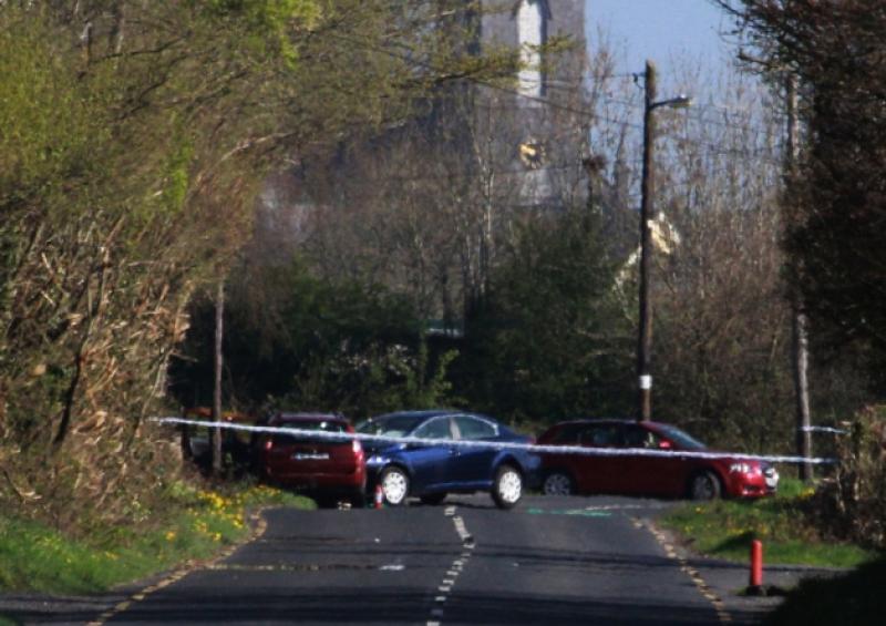 The scene of the  fatal  crash near Portarlington .