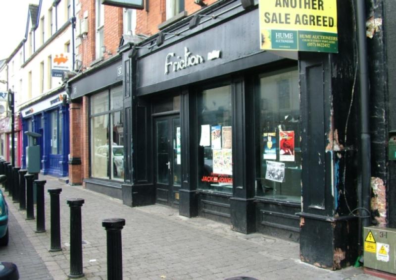 Vacant shops on Portlaoise's Main Street.