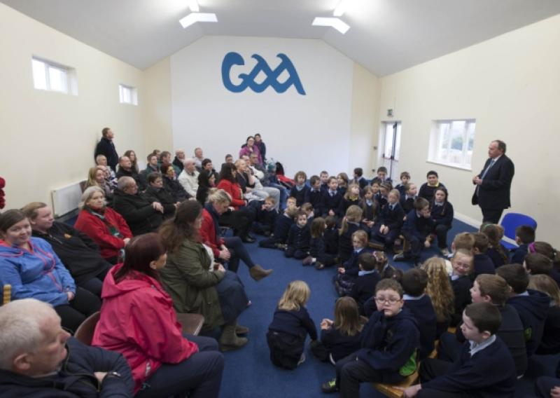 GAA President Liam O'Neill at the Raising of the Active School Flag at Newtown NS, Crettyard.Picture: Alf Harvey/hrphoto.ie
